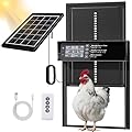 Solar Chicken Coop Door, Automatic Chicken Door Solar Powered & USB Charging, Auto Chicken Door 4 Modes with Timer & Light Sensor, Anti-pinch & Alert, Remote, LED Screen, Aluminum Waterproof Coop Door