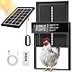 Shikha Automatische Hühnerklappe Solar, Aluminum Hühnerklappe mit Wasserdicht LED Display, Timer, Lichtsensor, Fernbedienung, Elektrische Hühnerstalltür Hühnertür, Intelligenter Einklemmschutz & Alarm