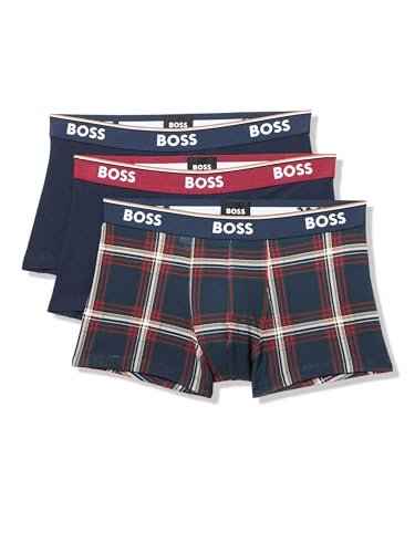 BOSS, 3-Pack Multi Design Bold Logo Trunks, plaid special, XXL