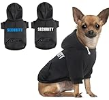 Otunrues Dog Hoodie Security Glow-in-The-Dark Dog Sweater Sweatshirt Hooded Soft Brushed Fleece Clothes with Dual Pocket Zip Puppy Hoodie for Small Medium Large Dogs Black S