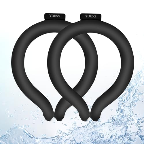 Image of Neck Cooling Tube, Wearable Body Cooler Freeze Below 64F with Insulated Bag, Reusable Cooling Neck Wraps for Summer, Outdoor Sports, Hiking, Travel, Hot Weather Relief for Men & Women (Black*2)