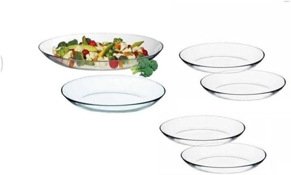 Pa abah e Invitation Oval Servis Kay k Tabak Seti, 6l  Set, Beyaz, Cam