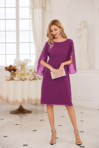 Image of GRACE KARIN Womens Formal Wedding Guest Dress 2026 Chiffon Cocktail Dress Mother of the Bride Dresses Midi Fashion Clothing