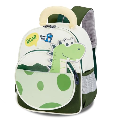 PROTAURI Mochila Infantil Niño con Correa Pectoral, Mochila Guardería Niño Reflectante e Impermeable, Mochila Bebé Guardería Ligera para DIN A4 para 2 6 Años, 11L, Verde