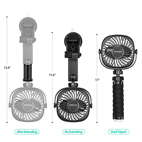 Foonsen Rechargeable Usb Stroller Fan, Portable Car Fan, Car Seat Fan, Desk Fan, Flexible Tripod Clip On Bed, Bike, And Crib, Battery Powered #TOP11