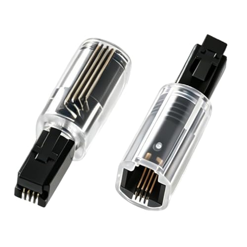 Mowpiny Lot de 2 Démêleurs de Câbles Téléphoniques RJ9 4P4C, Démêleur Câble Téléphone Rotation à 360 Degrés, Anti-Enchevêtrement, Anti Enroulement Téléphone pour Maison et Bureau, Noir
