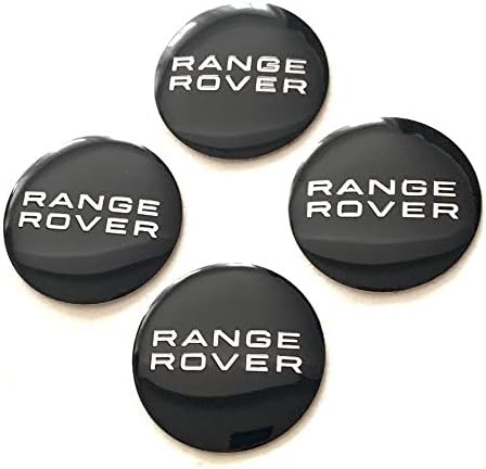 BRANDNEWZ COMPATIBLE WITH RANGE ROVER BLACK CHROME 3D EMBLEM WHEEL HUB CENTER CAP STICKERS BADGE WHEEL TRIM 56.5 MM DOME SET OF 4