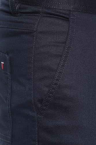 Image of Louis Philippe Men's Slim Fit Solid Cotton Blend Cargos