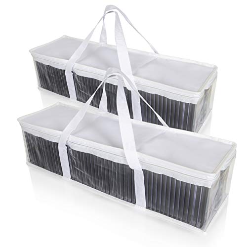 Besti CD Storage Bags - 2-Pack Clear Plastic Holder Case for Music Disc