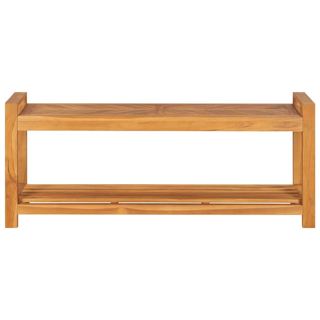 Banco 120 cm Madera maciza de teca con base para interior y exterior