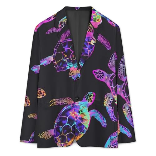 Sea Turtle Mens Blazer Two Button Sport Coat Lightweight Suit Jacket for Travel Business Wedding3