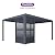 PURPLE LEAF Louvered Pergola 94AS 12' x 16' Outdoor Aluminum Pergola with Fixed Shutter Wall Adjustable Roof for Deck Backyard Grey Hardtop Gazebo, 1 Long Side
