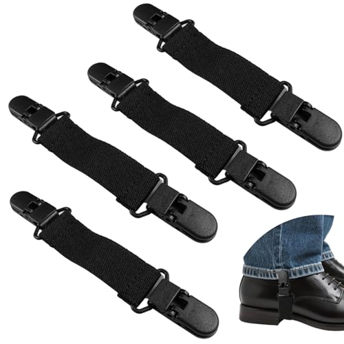 4 Pcs Boot Straps,Boot Straps For Cowboy Boots,Pant Leg Straps,Adjustable Cowboy Boot Straps,Cowboy Stirrup Leg Strap,Boot Clips,Stirrup Pants For Women And Men Riding Motorcycle Mitten Pants