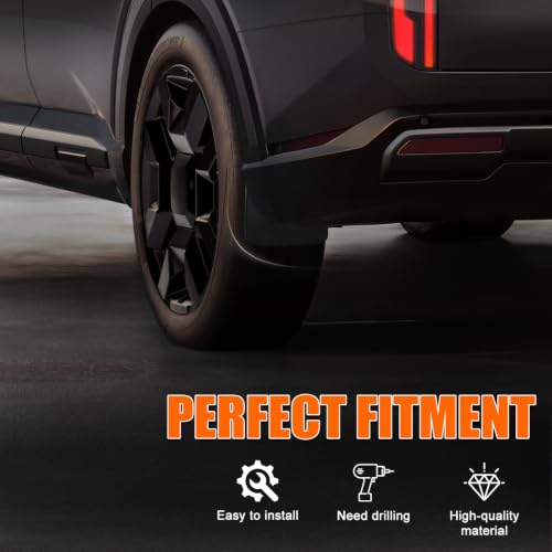 Image of Mud Flaps Splash Guards for 2027 Kia Telluride (Only X-Line /X-Pro), Durable ABS Mud Guards, Protects Against Mud, Rocks, and Debris, 2027 Kia Telluride Accessories (4PCS)