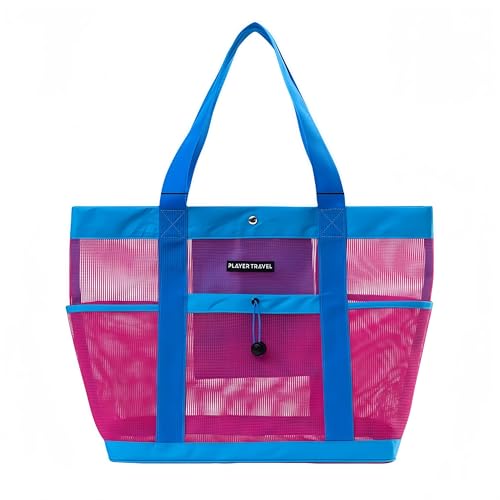 Large Capacity Beach Bag, Mesh Shower Basket, Portable Handheld Fitness Wash Bags with Multi Pocket