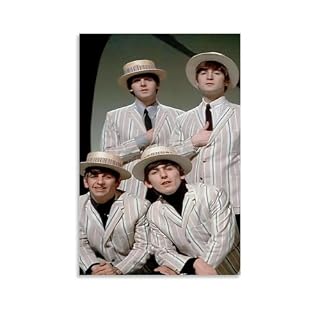 EVMILA Poster des Beatles sur toile – Impression d’art moderne pour chambre à coucher – 40 x 60 cm - Les Beatles, Paul McCartney, John Lennon, RIngo Starr, George Harrison