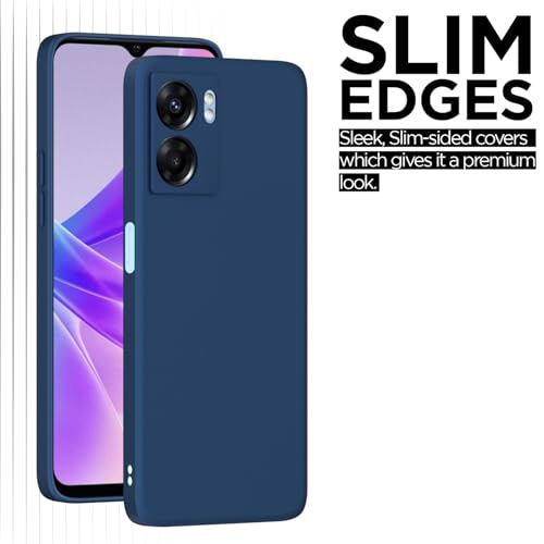 Image of Outlouders Back Cover for Oppo K10 5G | Camera Protection | Durable Soft Matte Silicone Bumper Case (Blue)