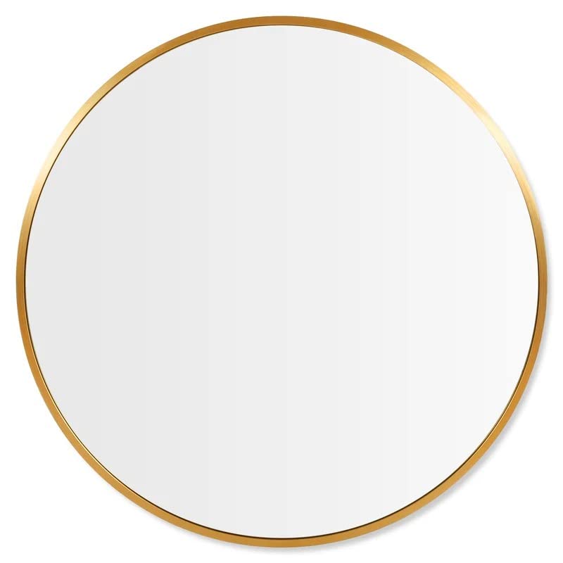 Image of RIZIK STORE Iron Metal Decorative Round Wall Mirror with Hook - HD Clear Glass, Wall Mounted for Bedroom, Living Room, Wash Basin, Vanity, Makeup & Bathroom
