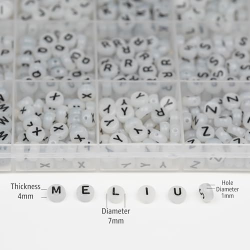 Image of Melius Acrylic Glow in the Dark Letter Beads, Glowing, 4x7mm, 1450 Pcs