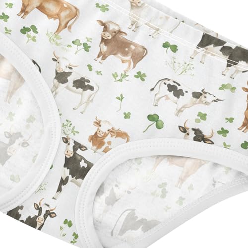 Girls Underwear Soft Cotton St.patrick's Cow Kids Panties in Sizes 2/3t, 4t, 5t, 6 and 84