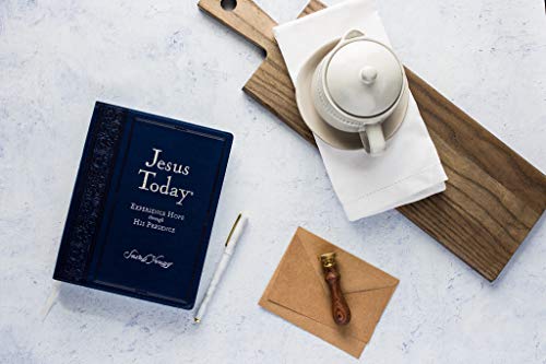 Image of Jesus Today, Large Text Blue Leathersoft, with Full Scriptures: Experience Hope Through His Presence (A 150-Day Devotional)