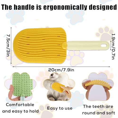 Image of 2 Pcs Cat Tongue Combs, Cat Hair Brush Cat Tongue Licking Hair Comb Cat Double Sided Brush Pet Massage Comb for Indoor Long Haired Kitten Fur Grooming & Shedding Easily Removes Fur Reducing Hairballs
