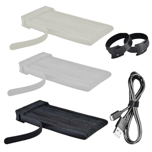 HANIUTTY 90 Piezas de Bridas Reutilizables para Cables, Organizador de Cables Ataduras de Cable de Nylon Sujeta Cables para Oficina, Hogar, Jardín y Más - 3 Colores,1.2x15 cm