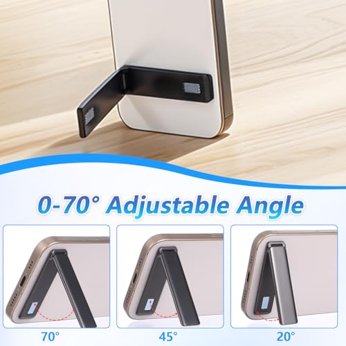 Ymapinc Aluminiowa podpórka na telefon, regulowany stojak na telefon komórkowy, samoprzylepna i niewidoczna podpórka na tablet, 2 szt., czarna