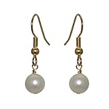 FRESCA UNO Gold Plated 8mm Freshwater Pearl Hook Earrings