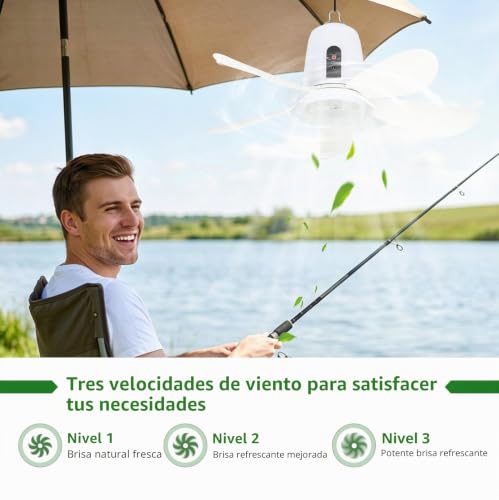 Ventilador de techo solar sin cables para refrescar terrazas y campings 4