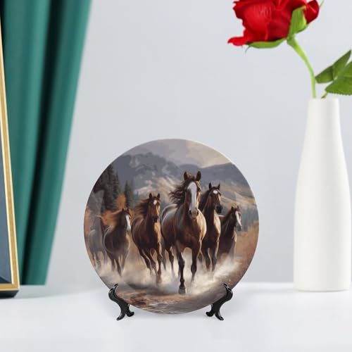 Plato decorativo de porcelana hueso de caballo 6 pulgadas miniatura 6