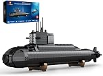 JMBricklayer Ensemble de construction de sous-marin nucléaire pour adultes, jouets de navire de guerre avec lumières, modèle de construction collectible d'histoire de la WW2, cadeaux de jouets militaires pour garçons et hommes (1498 PCS)
