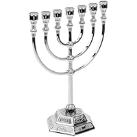 STOBAZA Menorá De 7 Brazos De Metal Dorado Candelabro Decorativo