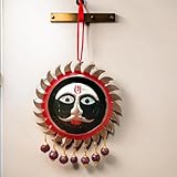 Spiritual Hindu Gift: Rhaa Craft Banarasi Baba Kaal Bhairav Sun Face Wall Hanging, a traditional Banarasi Hindu puja decor. Handcrafted Artistry: Meticulously hand-painted on copper, this wall hanging showcases the intricate craftsmanship of Banarasi...