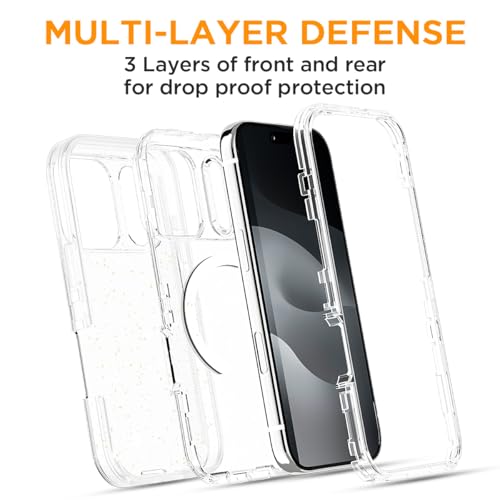 AICase for iPhone 17 Pro Max Case Clear with Magsafe Heavy Duty Drop Protection Full Body Rugged Shockproof/Dust Proof Triple Layer Transparent Military Protective Tough Durable for 17 ProMax 6.9\"_2 - Thumbnail 2