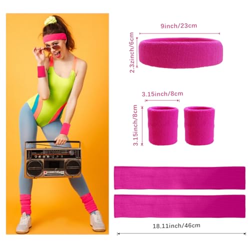 V28 LEGWARMER Women 80S Neon Leg Warmers Set Headband Sweatbands Wristbands Fanny Pack thumb #1