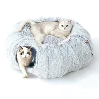 FURRYPAWS Katzentunnel XXL 3-in-1 für Katzen – 160cm Tunnel & Katzenbett, Verstellbar (S/C/Rund), Atmungsaktiv, Stabiler Metallrahmen, Klappbar, Ideal für Große Katzen & Kleintiere