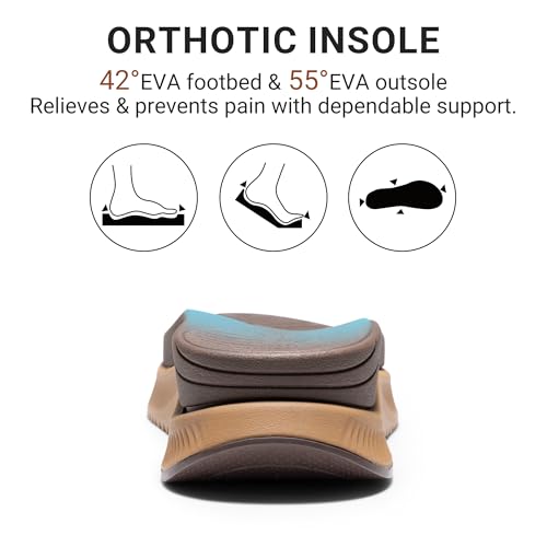 DREAM PAIRS DREAM PAIRS Women's Walking Sandals Arch Support Orthopedic Recovery Hiking Sandals Thick Athletic Cushion Adjustable Strap for Plantar Fasciitis,Size 11,Brown,DWUMST2509
