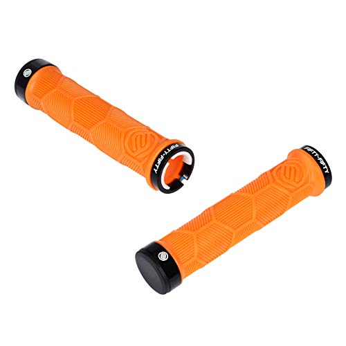 FIFTY-FIFTY Double Lock-On Mountain Bike Grips, Bicycle Handlebar Locking Grips, Non-Slip MTB Handle (Orange) - Thumbnail 5