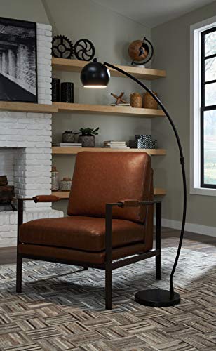 Signature Design By Ashley Marinel Contemporary 58.25" Metal Arc Floor Lamp With Adjustable Shade, Black #TOP3