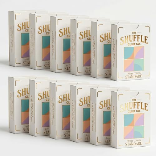 Shuffle Club Co Pastel Playing Cards (12-Pack Bulk) – Modern Soft-Color Aesthetic Deck | Premium Italian Linen 310GSM | Minimalist Poker Cards | Gift for Hosts, Bridesmaids & Design Lovers