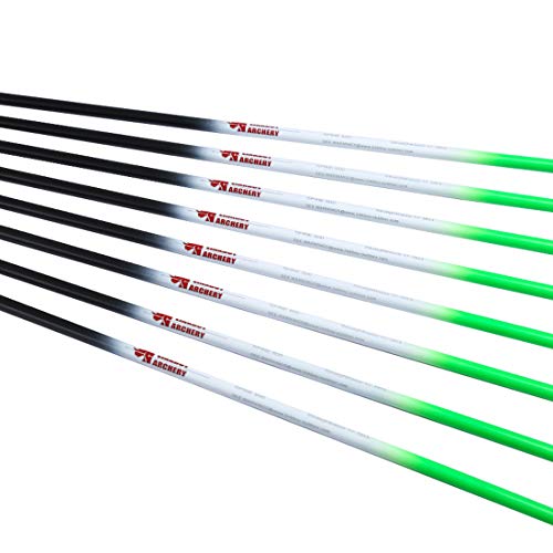 Linkboy Archery Carbon Arrows Hunting Practice Target Removable Points 32 Inch Shaft Vanes Arrows For Youth Adults Compound Recurve Long Bow Spine 400 Green Pack Of 12 #TOP2