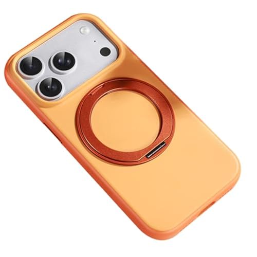 Coque iPhone 17 fine haut de gamme étui magnétique orange avec béquille intégrée
