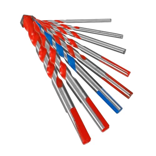 SEWACC 8pcs Drill Bits Set Tungsten Steel for Concrete Tiles Metal Wall Drilling Impact Drill Precision