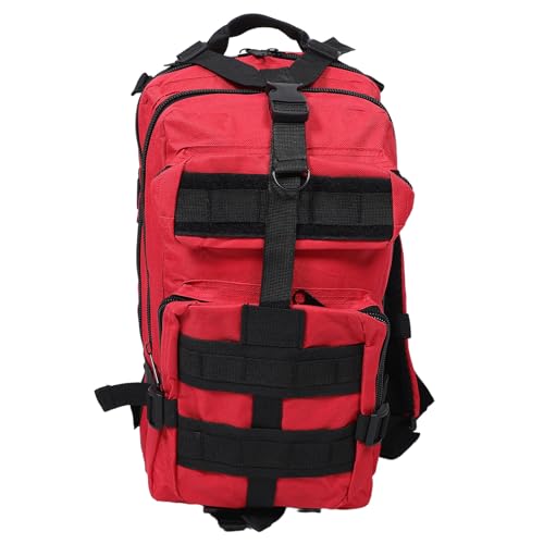 Sac à dos de randonnée imperméable rouge avec poches multiples HEMOTON