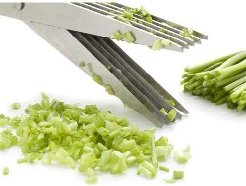 VOFO Herb scissors Stainless Steel Multipurpose Kitchen Shear with 5 Blades and Cover