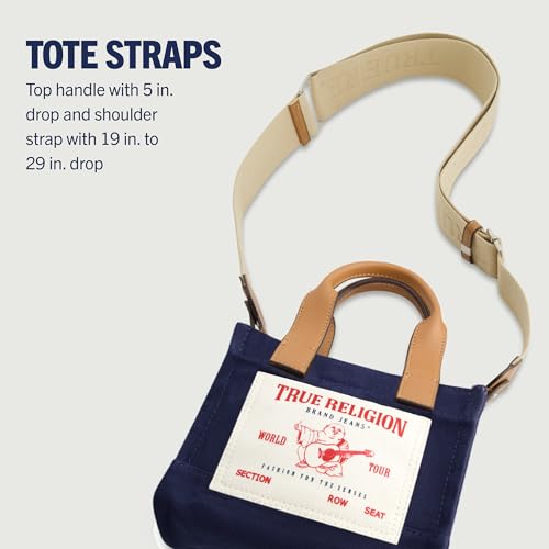 Image of True Religion Tote Bag, Women's Mini Travel Shoulder Bag with Adjustable Strap