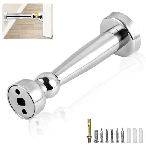 Butées de porte magnétiques de 120 mm, en acier inoxydable, support mural au sol, loquet de porte magnétique, très résistant, butée de porte magnétique pour bas de porte, argent Cover