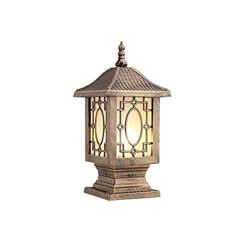 KMYX Colonna Piscina decorazione luci bronzo antico Patio Terrazza Isola Veranda Pilastro Messaggio Lanterna E27