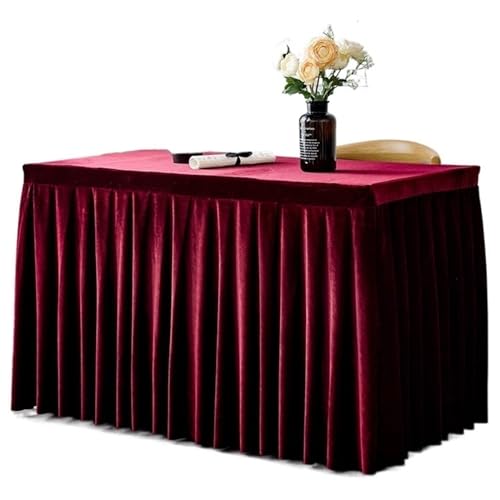 Nappe de conférence bordeaux pour habiller une table usée